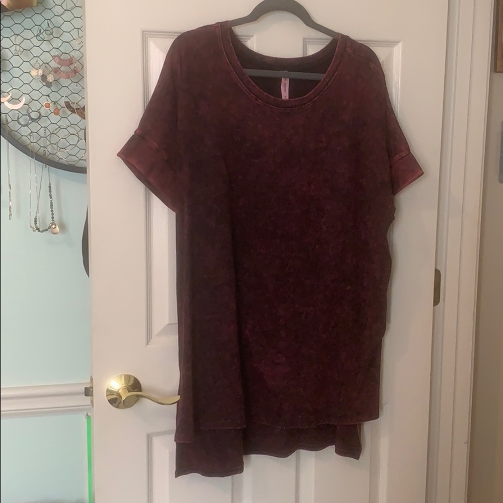 Burgundy Acid Wash T-Shirt